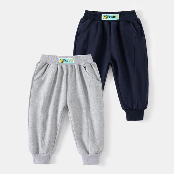 Children's Sports Pants Boys Loose Pants Baby Smiling Face Solid Color Pants Wholesale