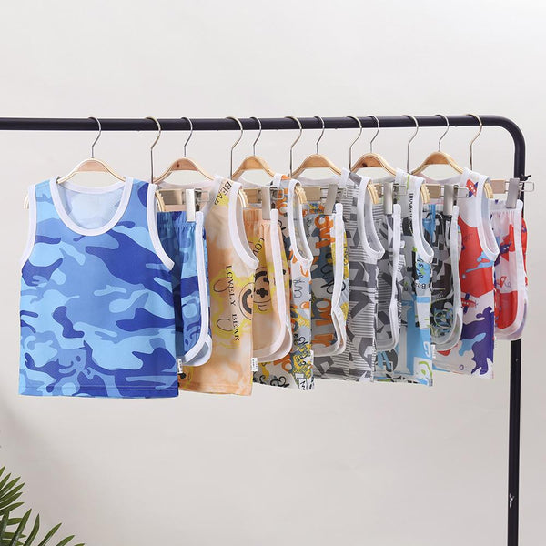 Toddler Boys And Girls Summer Quick-drying Comfortable And Breathable Sports Set Sleeveless Vest And Shorts Two-Piece Set Cost-effective Wholesale Kids Clothing