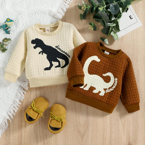 Autumn and Winter Boys Dinosaur Warm Pullover Sweater Wholesale Baby Clothes