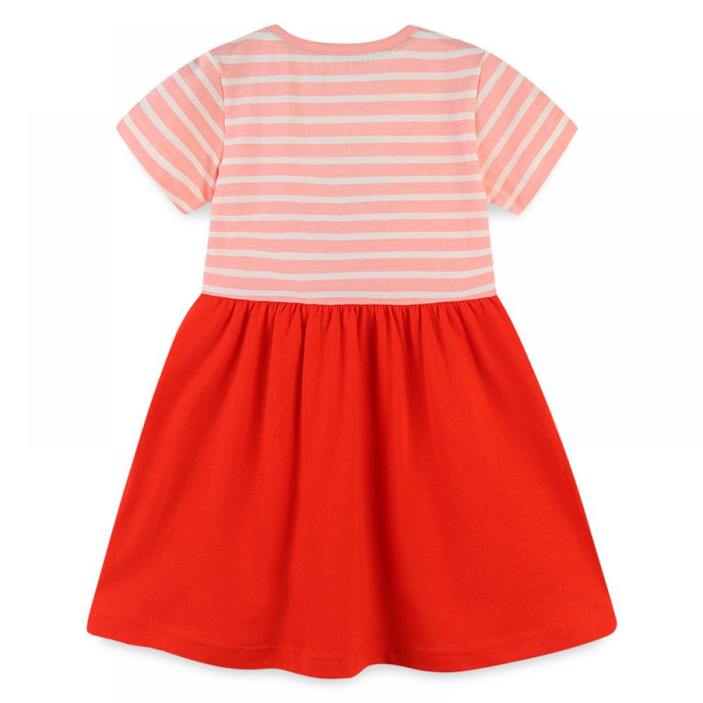 Toddler Girl Summer Cotton Casual Carrot Cartoon Print Short Sleeve Dresses Wholesale Tutus For Girls