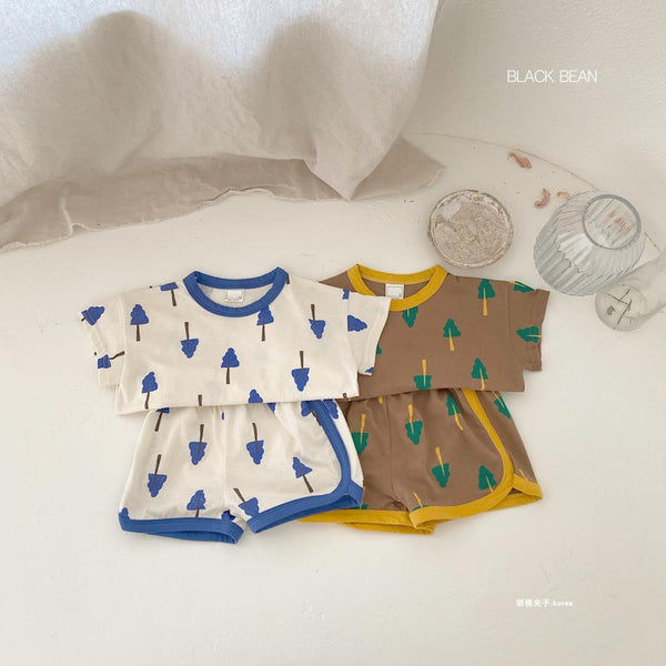 Baby Boy Tree Print Summer Two Piece Set Wholesale Baby Clothes