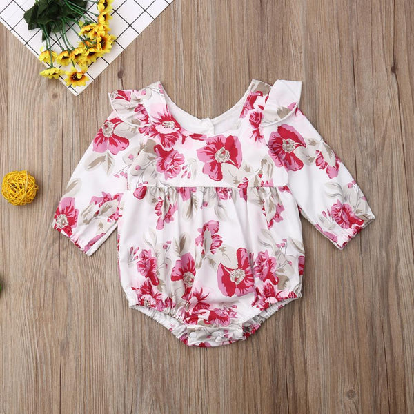 Girls Autumn Floral Onesie Baby Wholesale Clothes