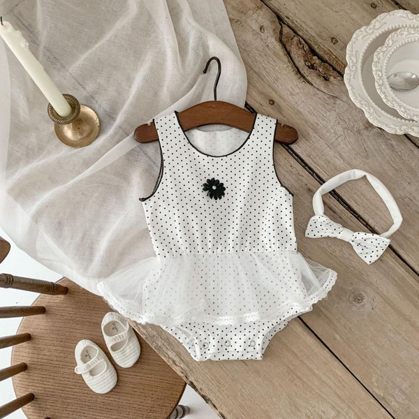 Summer Baby Girl's Little Polka Dot Printed Vest Sleeveless Romper Wholesale Girls Clothes