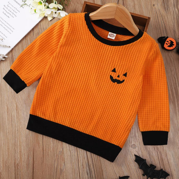 Orange Halloween Long Sleeve Kids Sweatshirt Wholesale Kids Clothes