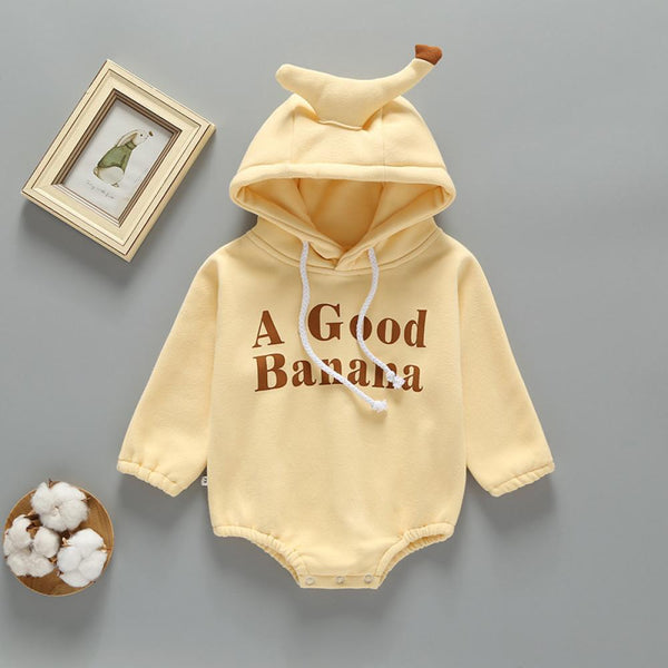 Winter Baby Banana Style Newborn Hooded Romper Wholesale Baby Clothes