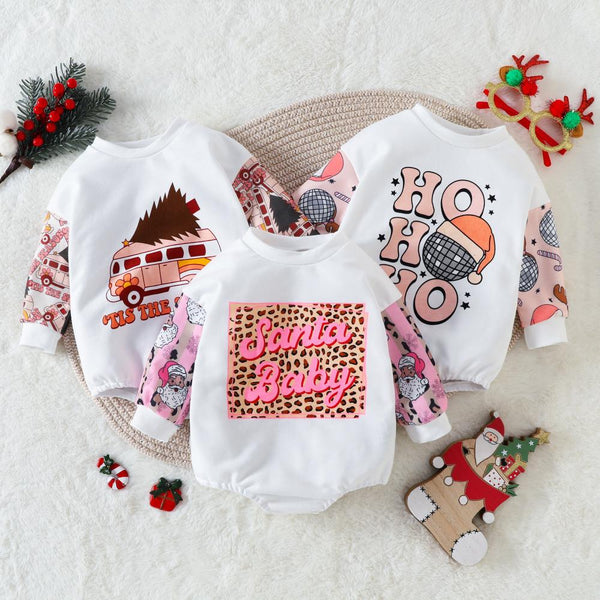 Autumn Baby Cartoon Print Christmas Romper Wholesale Baby Clothes