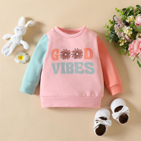 Autumn Baby Girls Letter Print Top Wholesale Girls Top