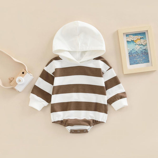 Autumn New Baby Stripe Hooded Romper Wholesale Baby Clothes