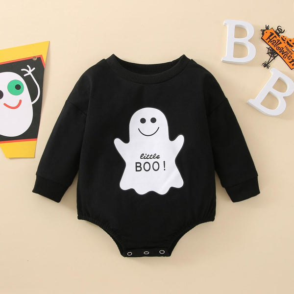 Halloween Baby Bodysuit Spring Autumn Ghost Print Long Sleeve Romper Wholesale Baby Clothes