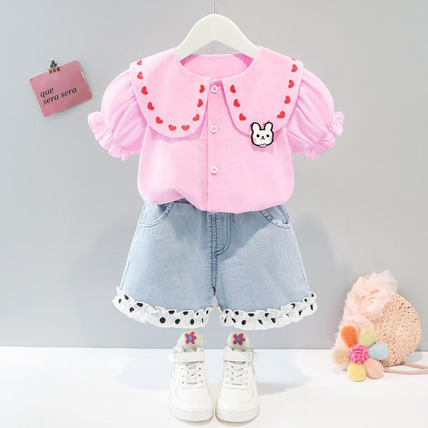 INS Trendy Baby Girls Summer Set Wholesale Baby Girl Clothes