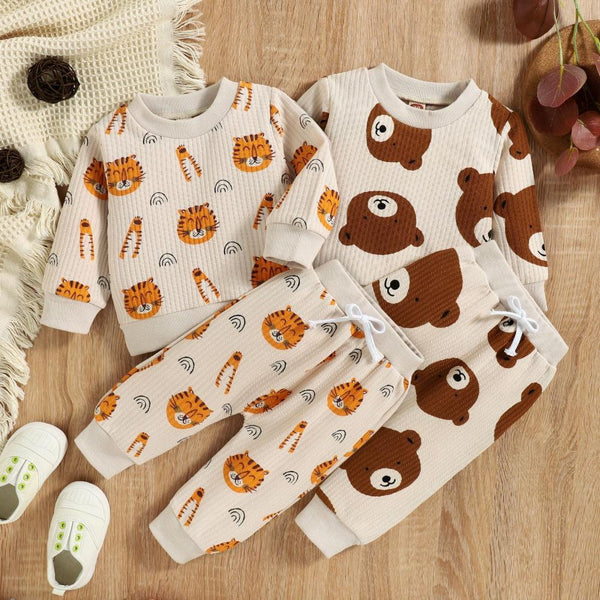 Autumn and Winter Cartoon Printing Boy Suit Wholesale Baby Boy Clothes
