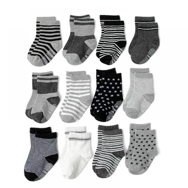 Pack of 12 Baby Non Slip Socks with Non Skid Soles for Infants Toddlers Kids Boys Girls Baby Wholesales