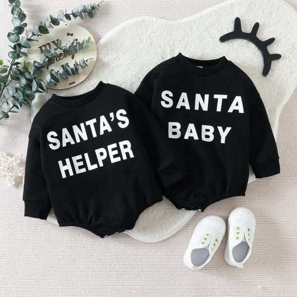 Autumn Baby Letter Print Christmas Romper Wholesale Baby Clothes
