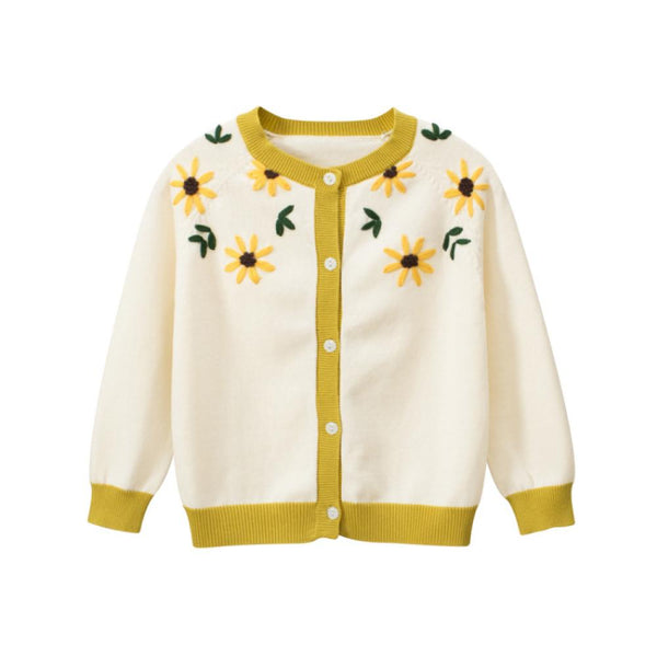 Toddler Girls' Autumn Flower Cardigan Coat Wholesale Girls Clothes