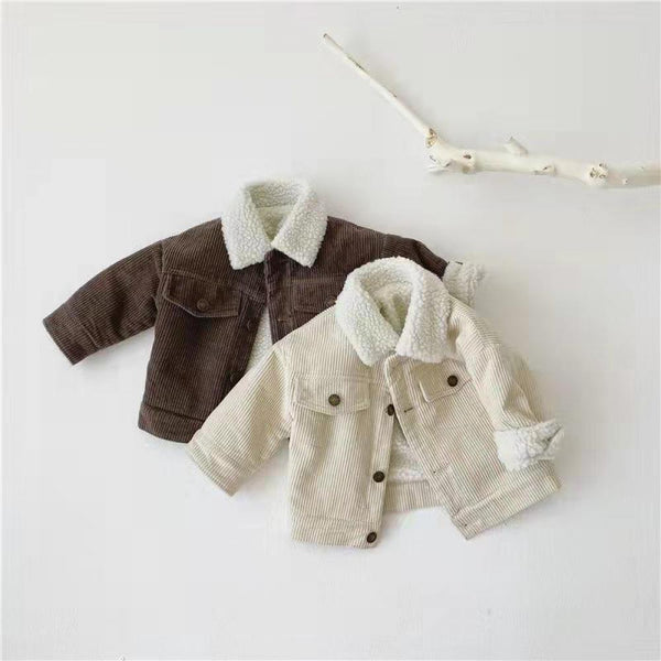 Toddler Boys Winter Dusted and Thick Lamb-wool Corduroy Jacket Wholesale Boys Clothing Suppliers