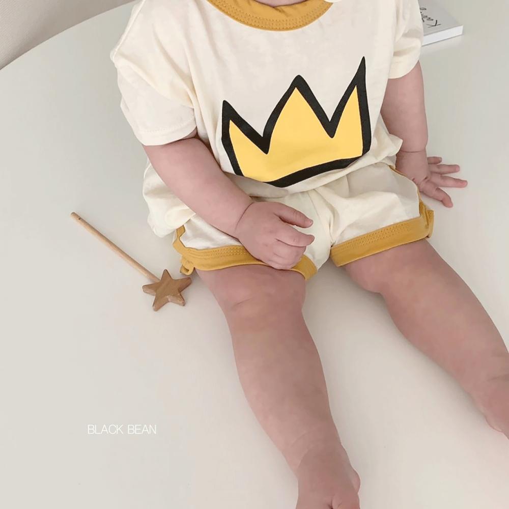 Newborn Two-Piece Boys And Girls Baby Suits Ins Summer Clothes New Baby  Baby Cute Crown Printing Cotton Suit Wholesale Baby Clothes