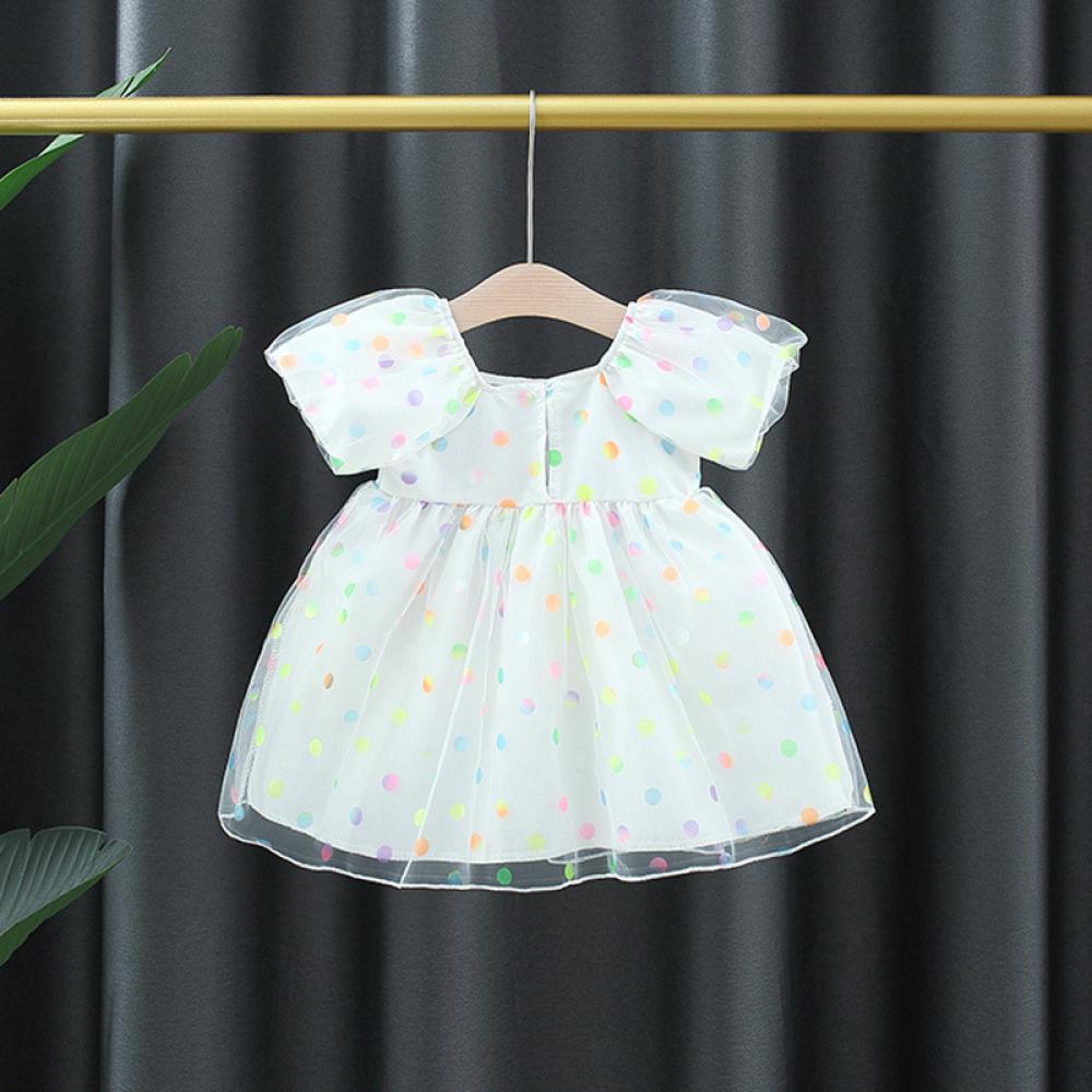 Girls Summer Polka Dot Bow Dress Baby Girl Clothes Wholesale