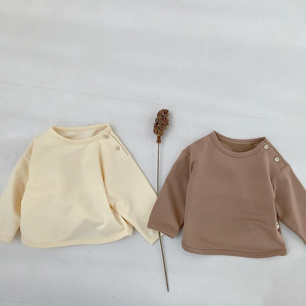 T-shirt Autumn Baby Solid Color Pullover Sweater Boy Cotton Bottoming Shirt Wholesale Baby Clothes