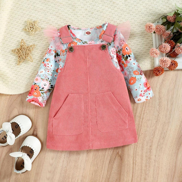 Girl Treasure Bag Fart Top Strap Skirt Two-piece Suit Baby Girls Clothes Wholesale