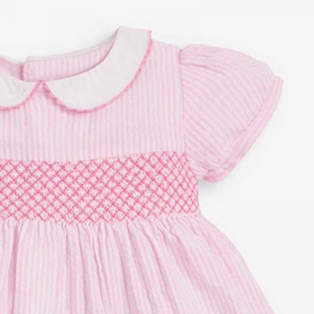 Toddler Girls Dress Summer Pink Stripe Rabbit Printed Easter Dress Wholesale Little Girl Dresses