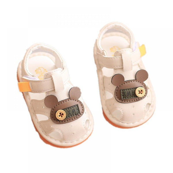 Baby Boys Sandals Summer Girls 0-2 Y Soft Soled Non-slip Bear Cute Sound Shoes Baby Shoes Wholesale