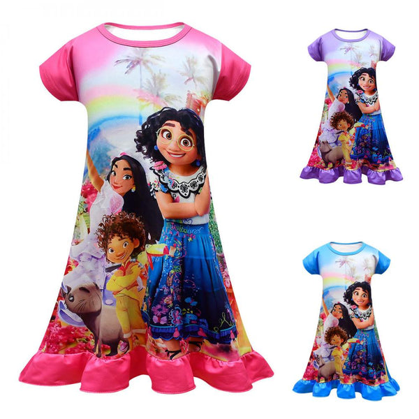 Toddler Girl Summer Princess Nightgown Printed Nightdress Sleepwear Wholesale Baby Girl Clothes