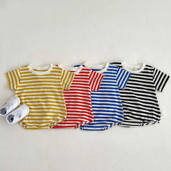 Summer Baby Short-sleeved Striped Romper Baby Clothes Wholesale