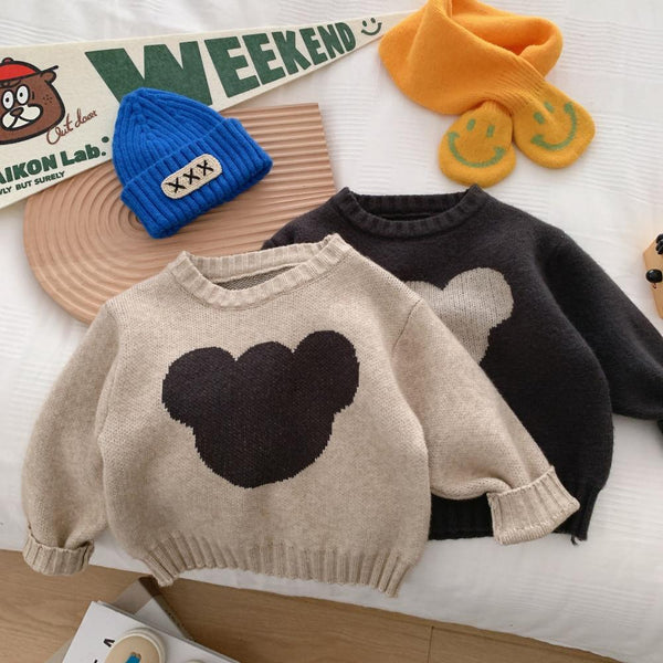 Children's Sweater Boy Bear Jacquard Sweater Children's Clothing Baby Pullover Wholesale