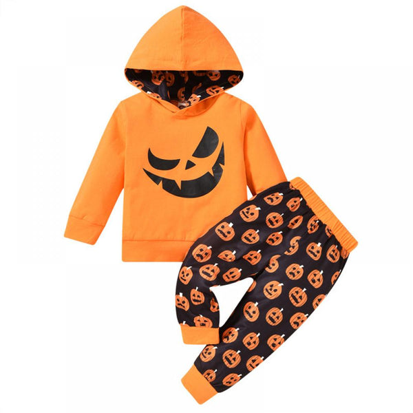 Girls Autumn Halloween Hoodie Top and Pants Set Baby Girl Boutique Clothing Wholesale