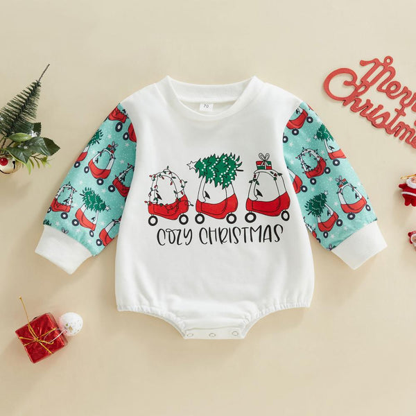 Children New Christmas Print Romper Wholesale Baby Clothes