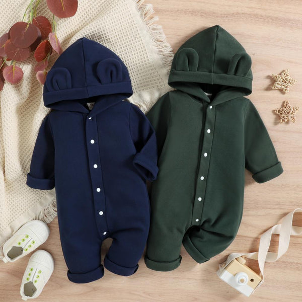 Autumn Baby Boys Hooded Romper Wholesale Boys Clothes