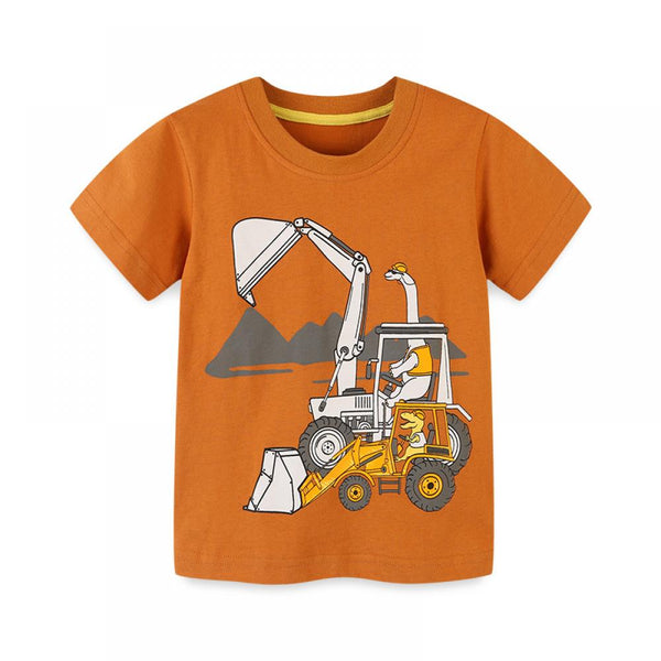 Children's Clothing T-shirt Knitted Cotton Cartoon Printed Boys T-shirt Wholesale