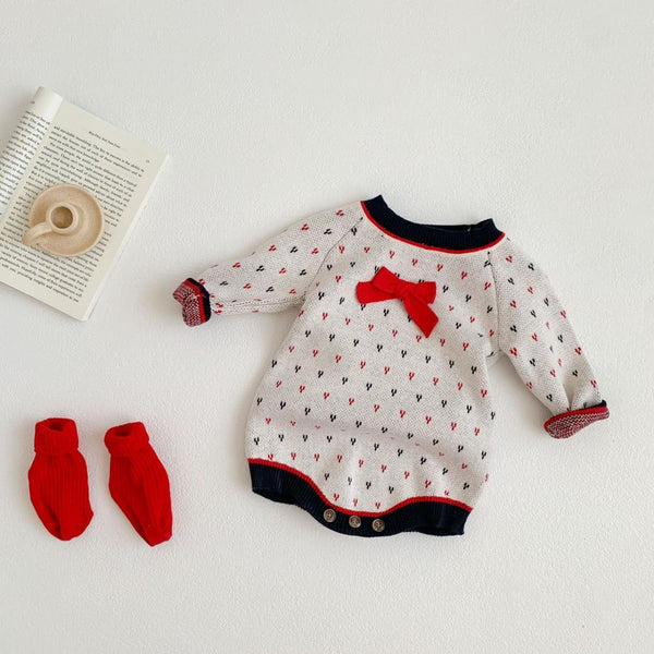 Autumn Winter Baby Girl Knitted Sweater Romper Wholesale Baby Clothes